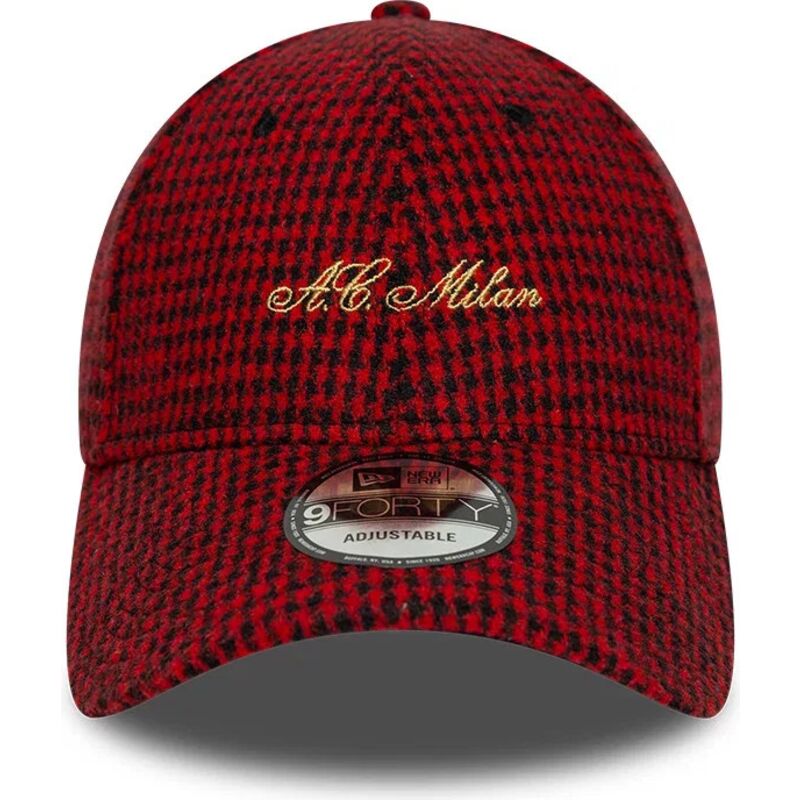 shapka-izvita-chervena-reguliruem-9forty-houndstooth-na-ac-milan-serie-a-ot-new-era
