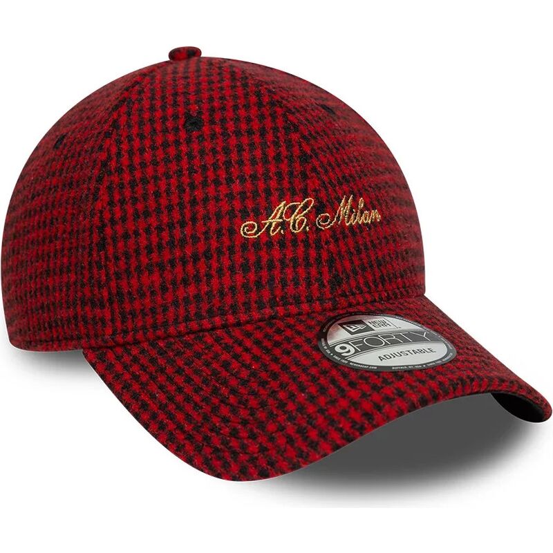shapka-izvita-chervena-reguliruem-9forty-houndstooth-na-ac-milan-serie-a-ot-new-era