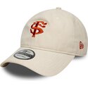 shapka-izvita-bezhov-reguliruem-9twenty-faux-suede-na-stade-toulousain-top-14-ot-new-era