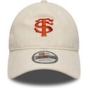 shapka-izvita-bezhov-reguliruem-9twenty-faux-suede-na-stade-toulousain-top-14-ot-new-era