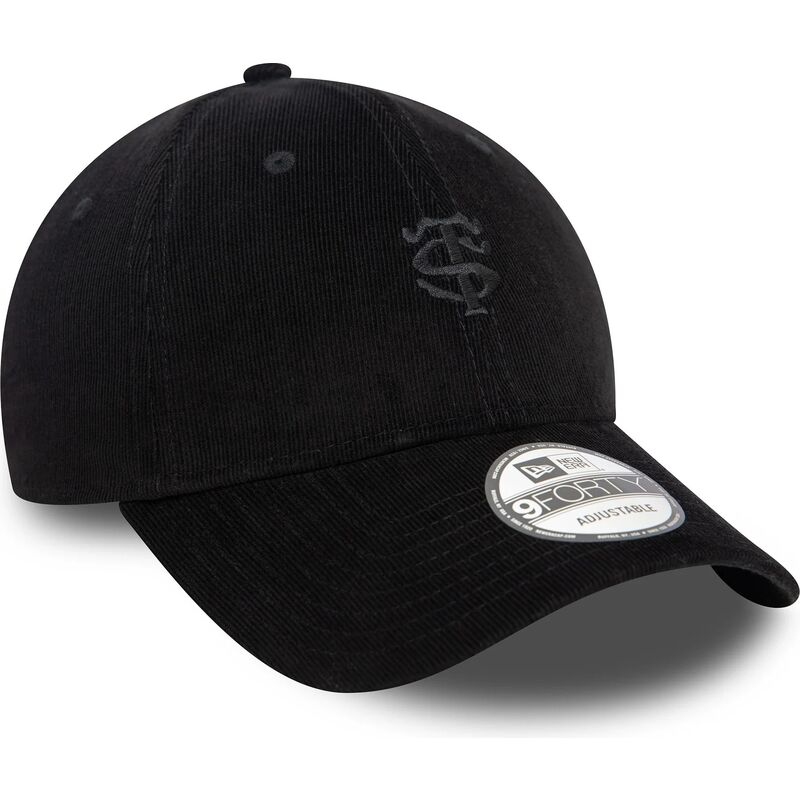 shapka-izvita-cherna-reguliruem-9forty-baby-cord-na-stade-toulousain-top-14-ot-new-era