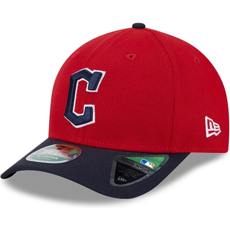 shapka-izvita-chervena-snapbek-9forty-m-crown-player-replica-na-cleveland-guardians-mlb-ot-new-era