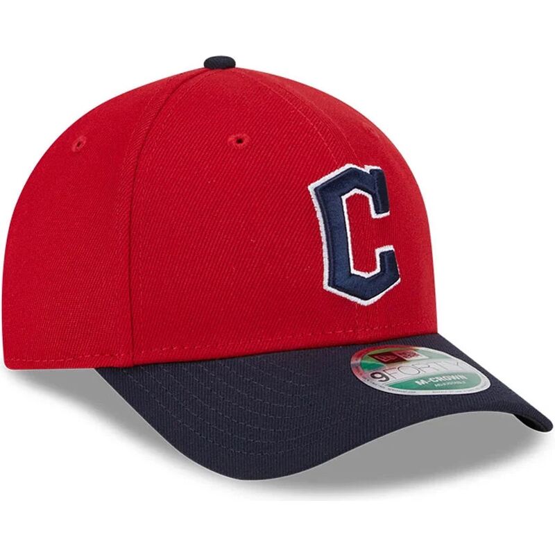 shapka-izvita-chervena-snapbek-9forty-m-crown-player-replica-na-cleveland-guardians-mlb-ot-new-era