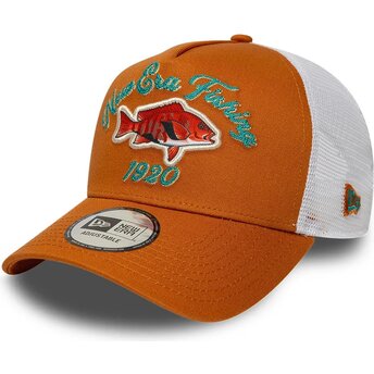 Шапка извита тракер оранжев снапбек A Frame Fishing от New Era