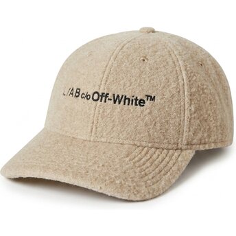 Шапка извита бежов регулируем Embroidered Sherpa от L/AB c/o Off-White™