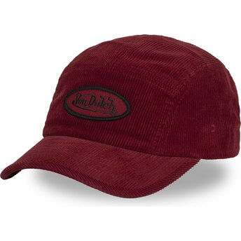 Шапка извита 5 панела червена регулируем C5P VEL04 от Von Dutch