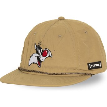 Шапка плоска бежов снапбек LOO13 GOOB Силвестре Looney Tunes от Capslab