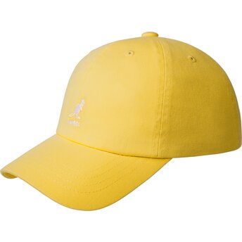 Шапка извита жълт регулируем Washed Baseball Lemon Sorbet от Kangol