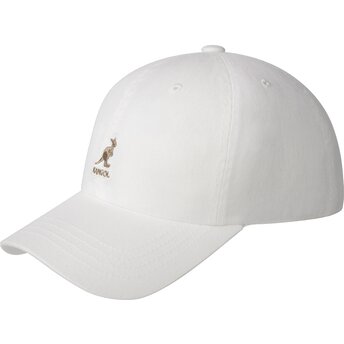 Шапка извита бяла регулируем Washed Baseball White от Kangol