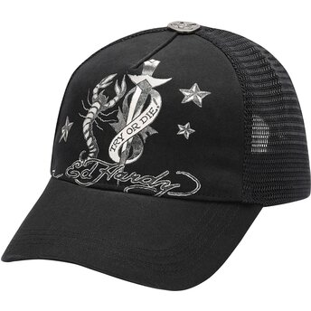 Шапка извита тракер черна снапбек Dagger Scorpion от Ed Hardy