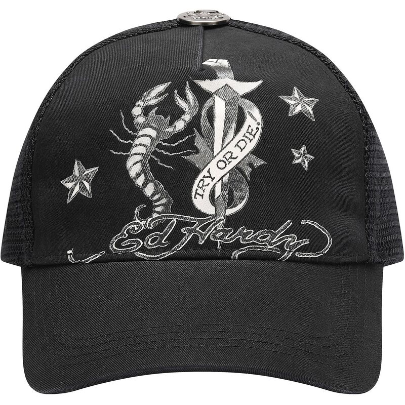 shapka-izvita-traker-cherna-snapbek-dagger-scorpion-ot-ed-hardy