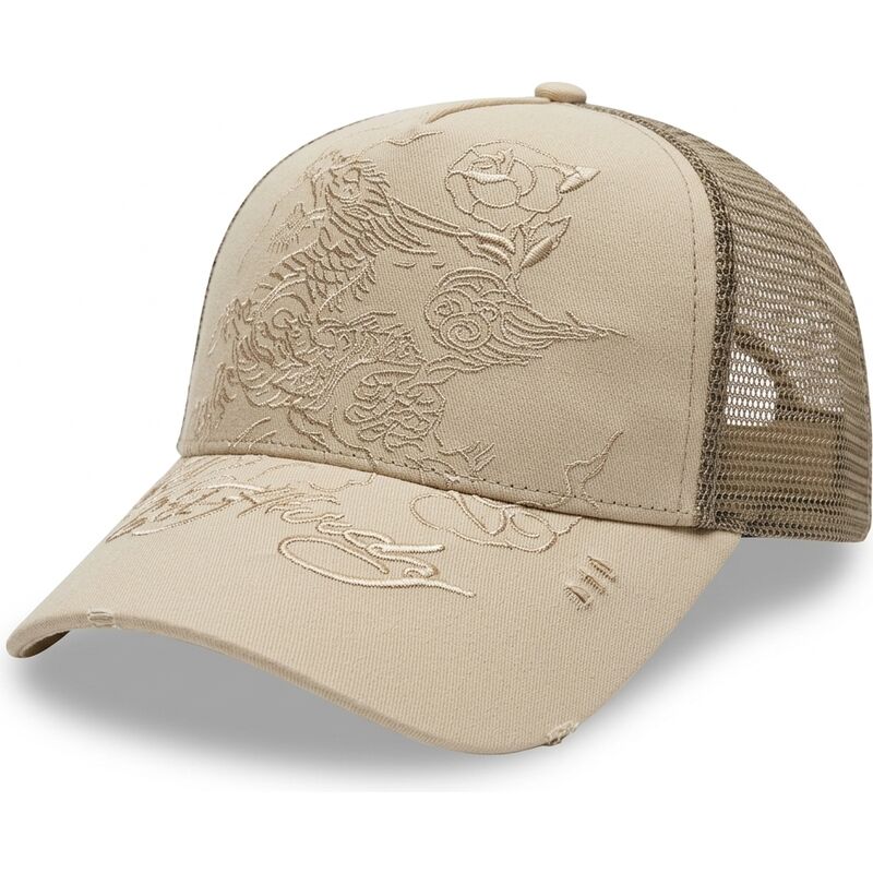 shapka-izvita-traker-kaki-snapbek-outline-ot-ed-hardy