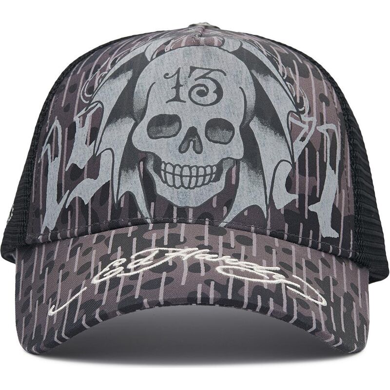 shapka-izvita-traker-cherna-snapbek-13-skull-ot-ed-hardy