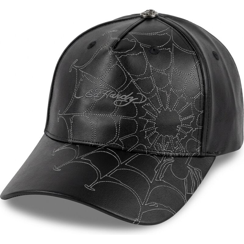 shapka-izvita-cherna-reguliruem-spiderweb-pu-leather-ot-ed-hardy
