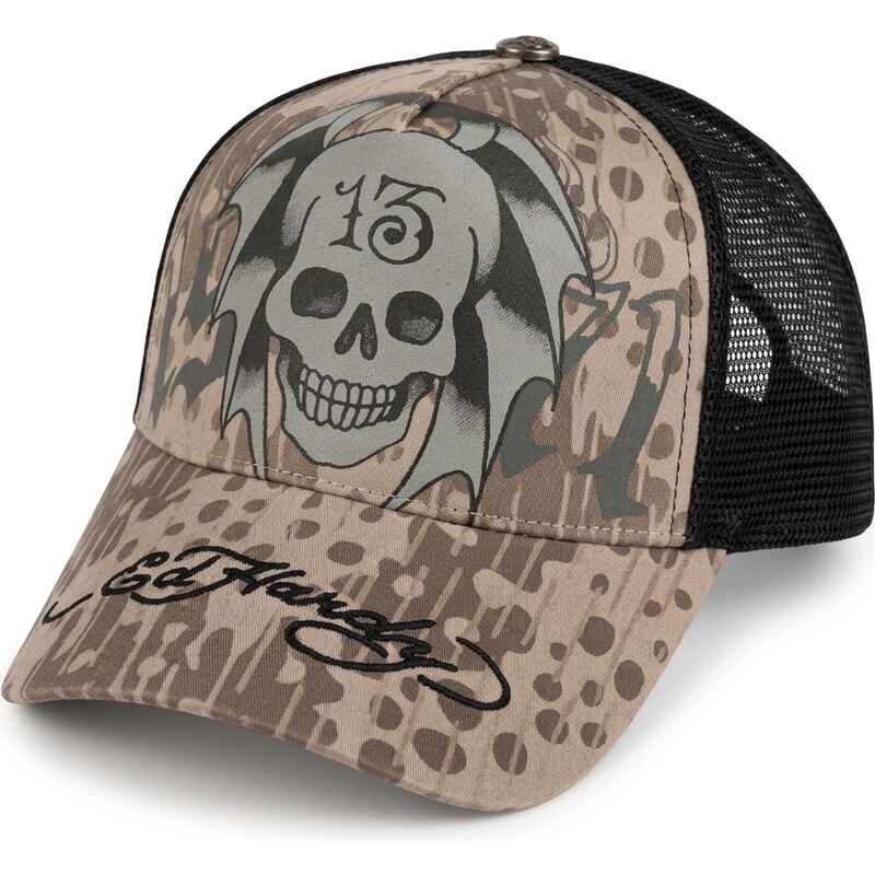 shapka-izvita-traker-siv-snapbek-13-skull-ot-ed-hardy
