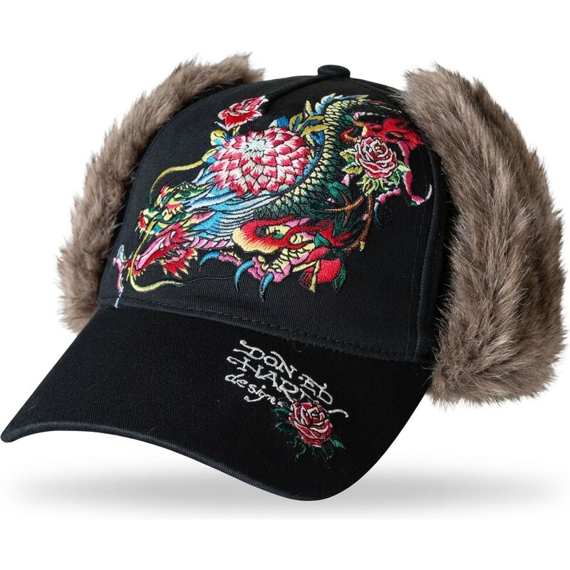 shapka-izvita-cherna-prilepnala-crawling-trapper-ot-ed-hardy