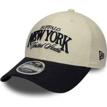 Шапка извита бежов регулируем 9FORTY M-Crown Wordmark на Buffalo New York от New Era