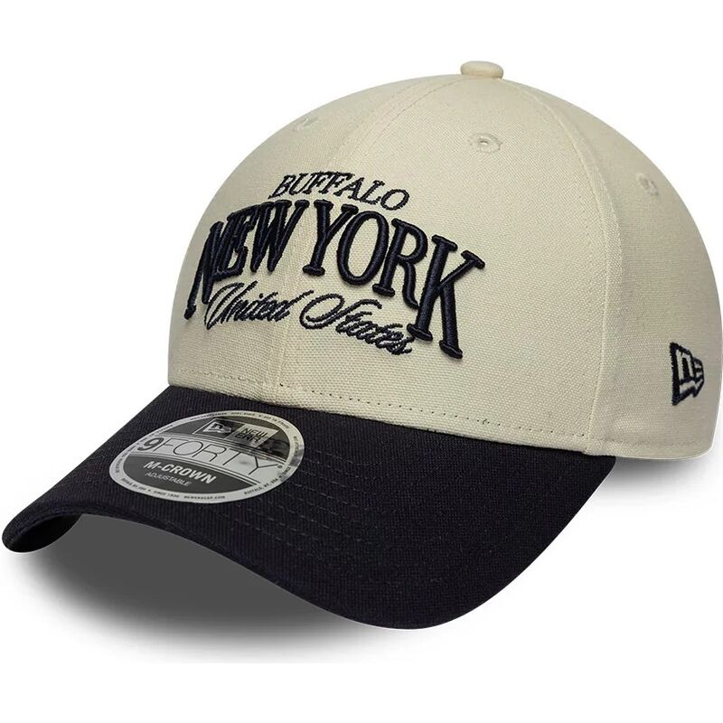 gorra-curva-beige-y-azul-marino-ajustable-9forty-m-crown-wordmark-de-buffalo-new-york-de-new-era gorra-curva-beige-y-azul-marino-ajustable-9forty-m-crown-wordmark-de-buffalo-new-york-de-new-era