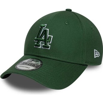 Шапка извита зелена регулируем 9FORTY Team Outline на Los Angeles Dodgers MLB от New Era