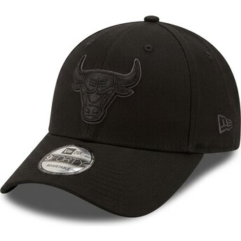 Шапка извита черна регулируем 9FORTY Team Outline на Chicago Bulls NBA от New Era