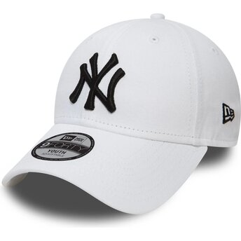 Шапка извита бяла регулируем за деца 9FORTY League Essential на New York Yankees MLB от New Era