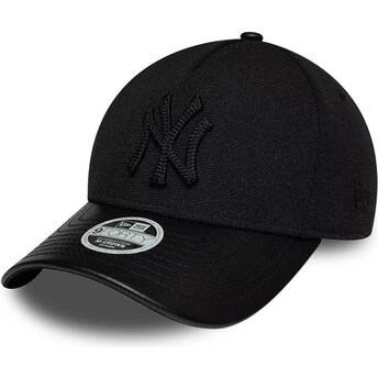 Шапка извита черна регулируем 9FORTY M-Crown A Frame Fabric Mix на New York Yankees MLB от New Era