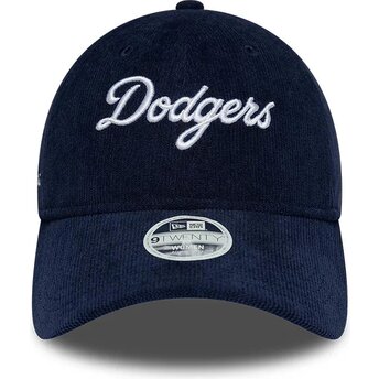 Шапка извита тъмносин регулируем 9TWENTY Cord Script на Los Angeles Dodgers MLB от New Era