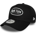 shapka-izvita-cherna-snapbek-9forty-e-frame-rubber-na-new-york-ot-new-era