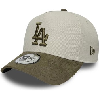 Шапка извита зелена снапбек 9FORTY E Frame Suede Visor на Los Angeles Dodgers MLB от New Era