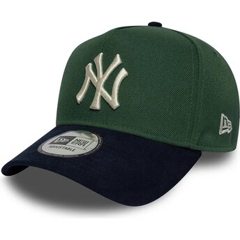 Шапка извита зелена снапбек 9FORTY E Frame Suede Visor на New York Yankees MLB от New Era