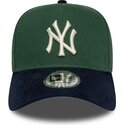 shapka-izvita-zelena-snapbek-9forty-e-frame-suede-visor-na-new-york-yankees-mlb-ot-new-era