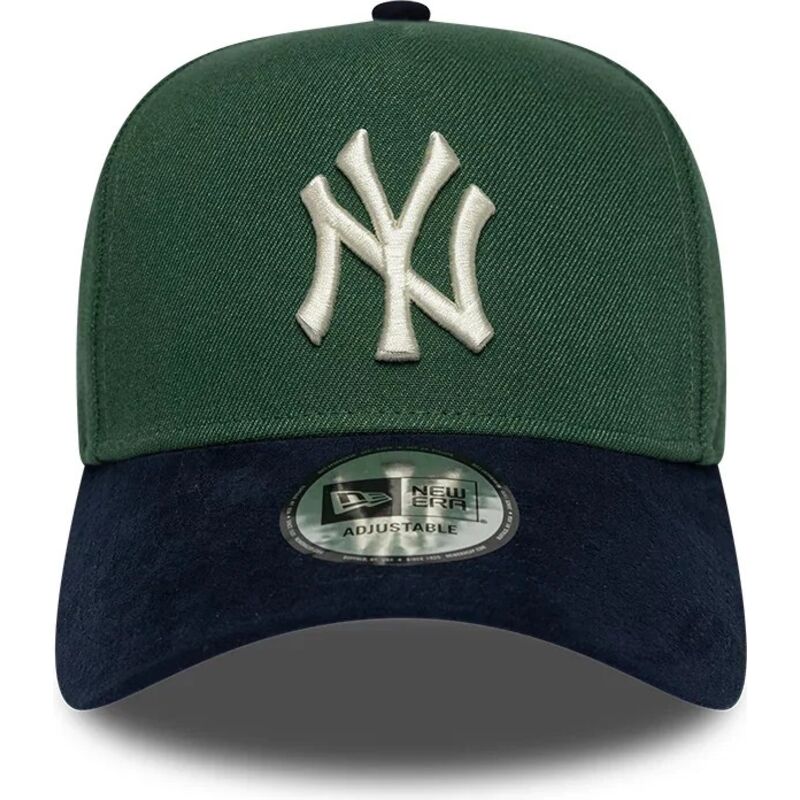 shapka-izvita-zelena-snapbek-9forty-e-frame-suede-visor-na-new-york-yankees-mlb-ot-new-era