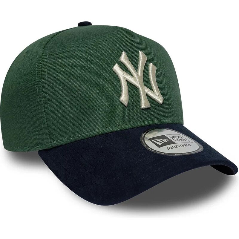 shapka-izvita-zelena-snapbek-9forty-e-frame-suede-visor-na-new-york-yankees-mlb-ot-new-era