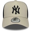 shapka-izvita-traker-bezhov-snapbek-a-frame-league-essential-na-new-york-yankees-mlb-ot-new-era