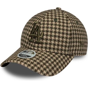 Шапка извита зелена регулируем 9FORTY M-Crown Houndstooth на Los Angeles Dodgers MLB от New Era