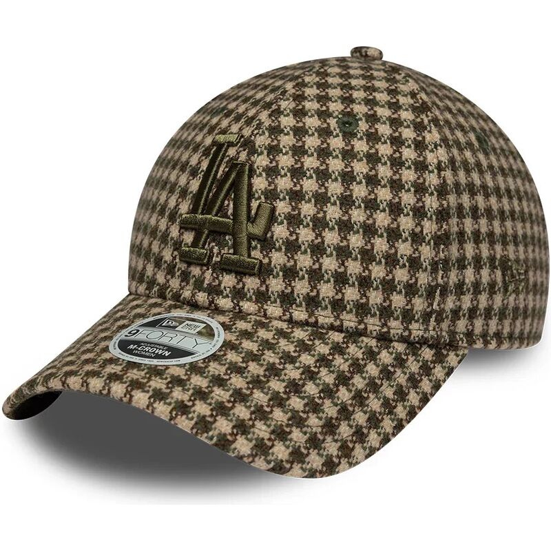shapka-izvita-zelena-reguliruem-9forty-m-crown-houndstooth-na-los-angeles-dodgers-mlb-ot-new-era