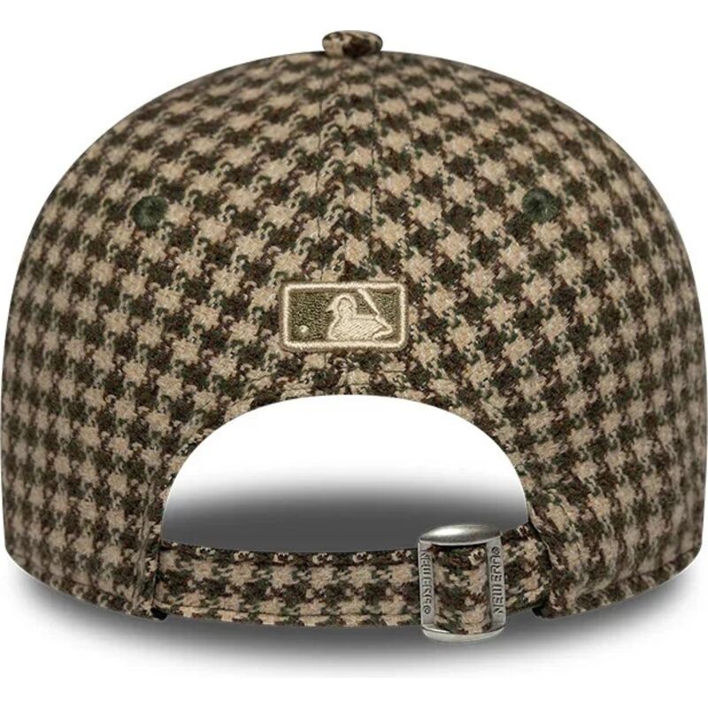 shapka-izvita-zelena-reguliruem-9forty-m-crown-houndstooth-na-los-angeles-dodgers-mlb-ot-new-era