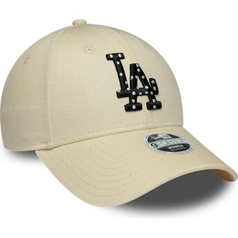 Шапка извита бежов регулируем 9FORTY Infill на Los Angeles Dodgers MLB от New Era