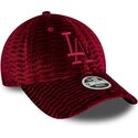 shapka-izvita-chervena-reguliruem-9forty-velour-na-los-angeles-dodgers-mlb-ot-new-era