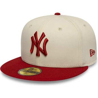 Шапка плоска бежов прилепнала 59FIFTY League Essential на New York Yankees MLB от New Era