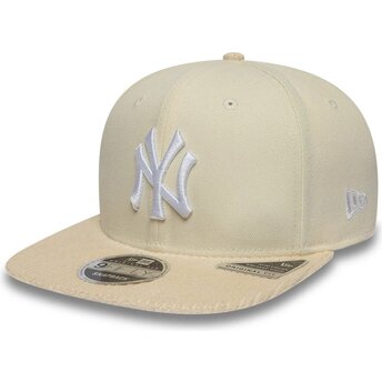 Шапка плоска бежов снапбек 9FIFTY Cord Visor на New York Yankees MLB от New Era