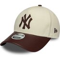 shapka-izvita-bezhov-reguliruem-9forty-m-crown-fabric-mix-na-new-york-yankees-mlb-ot-new-era