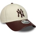 shapka-izvita-bezhov-reguliruem-9forty-m-crown-fabric-mix-na-new-york-yankees-mlb-ot-new-era
