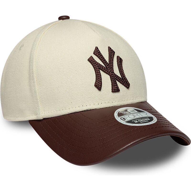shapka-izvita-bezhov-reguliruem-9forty-m-crown-fabric-mix-na-new-york-yankees-mlb-ot-new-era