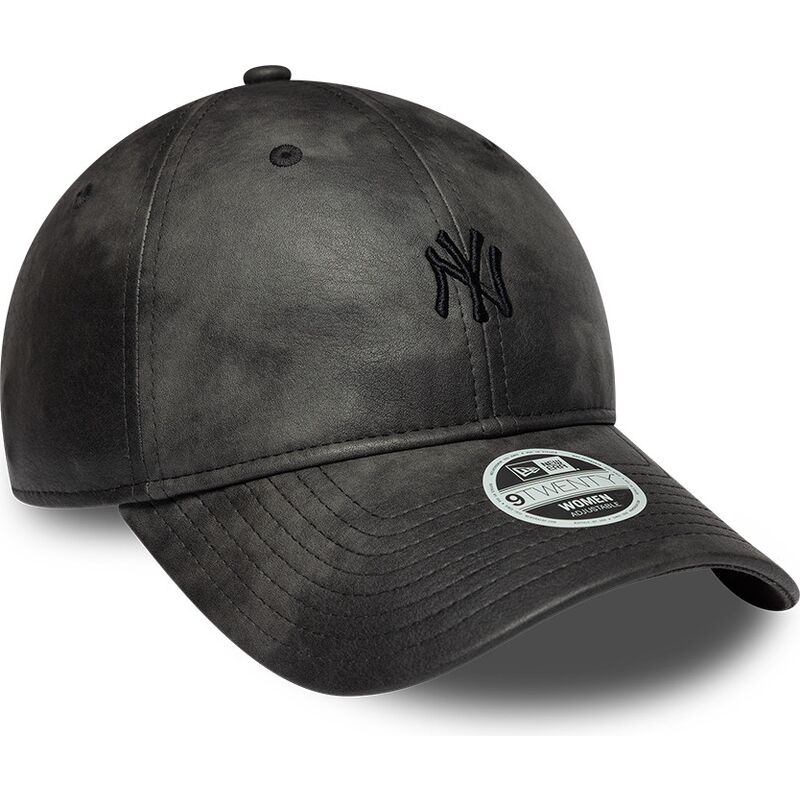 shapka-izvita-cherna-reguliruem-9twenty-washed-pu-na-new-york-yankees-mlb-ot-new-era