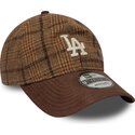 shapka-izvita-kafyav-reguliruem-9twenty-mix-check-na-los-angeles-dodgers-mlb-ot-new-era