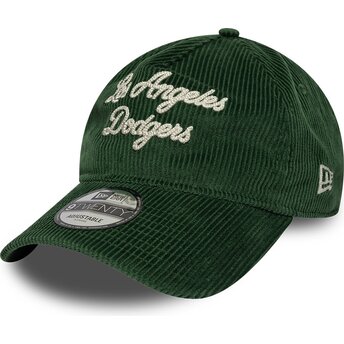 Шапка извита зелена регулируем 9TWENTY A Frame Cord Script на Los Angeles Dodgers MLB от New Era