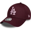shapka-izvita-chervena-reguliruem-rosa-9forty-metallic-na-los-angeles-dodgers-mlb-ot-new-era