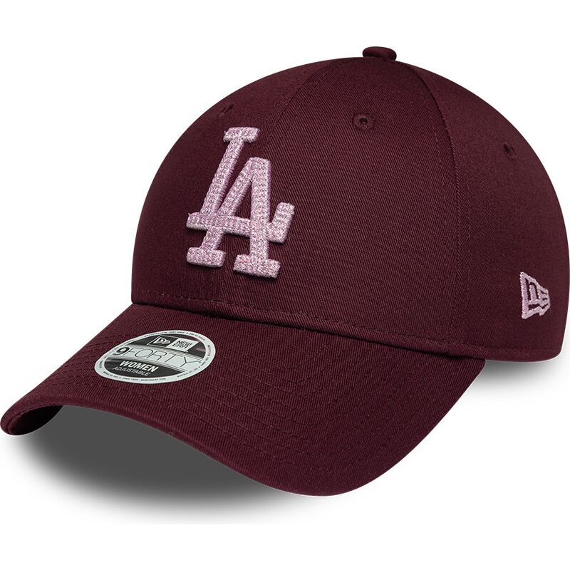 shapka-izvita-chervena-reguliruem-rosa-9forty-metallic-na-los-angeles-dodgers-mlb-ot-new-era