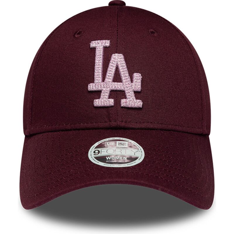 shapka-izvita-chervena-reguliruem-rosa-9forty-metallic-na-los-angeles-dodgers-mlb-ot-new-era